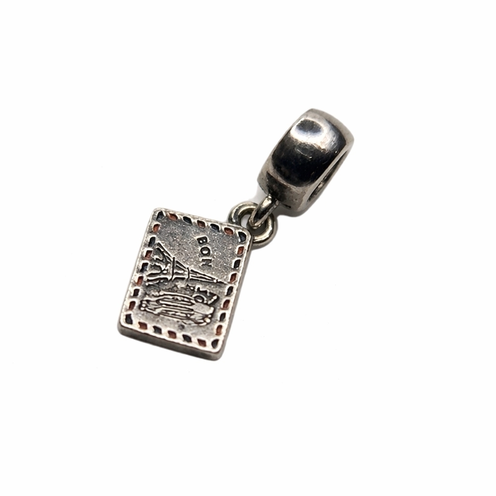 Authentic Pandora Sterling Silver Wish You Were Here Dangle Charm 791711ENMX